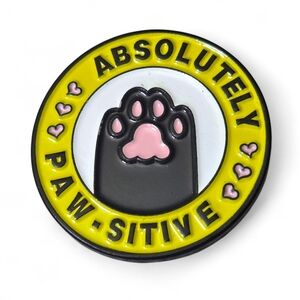 Absolutely Paw-sitive Enamel Pin - Cute Gray Cat Paw & Toe Beans Kitties NWOT